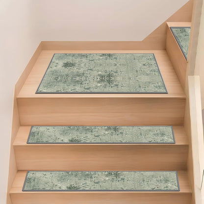 Non Slip Stair Treads for Wooden Steps, 15 Pack 8"x30" Washable Carpet | 8x30 in soft chenille polyester stair treads with reusable TPE backing for indoor wood stairs, dogs, kids, and seniors