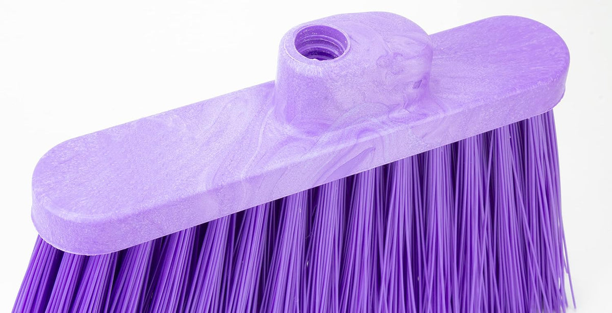 SPARTA Plastic Broom Head, Angled, Un-Flagged for Large Debris Indoor, Outdoor, Home, Restaurant, Lobby, Office, 12 Inches, Green