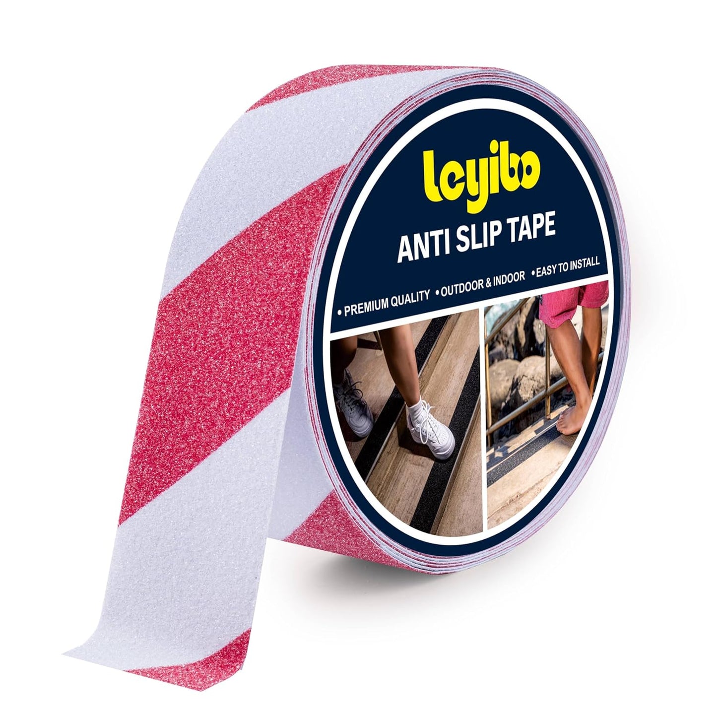 Anti Slip Tape, 4 Inch x 42 Ft Grip Tape for Stairs Outdoor/Indoor, Waterproof Non Skid Roll for Stair Treads Non Slip, High Traction Friction Abrasive Adhesive Stair Steps, Caution Yellow/Black