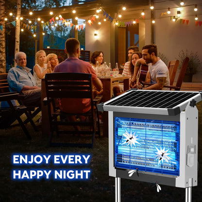 Solar Bug Zapper Outdoor, PhatroyYee Mosquito Zapper 4500V, Waterproof Portable Fly Zapper, Rechargeable Electric Mosquito Killer, Cordless Fly Insect Mosquitos Trap for Patio Yard Home Garden Camping