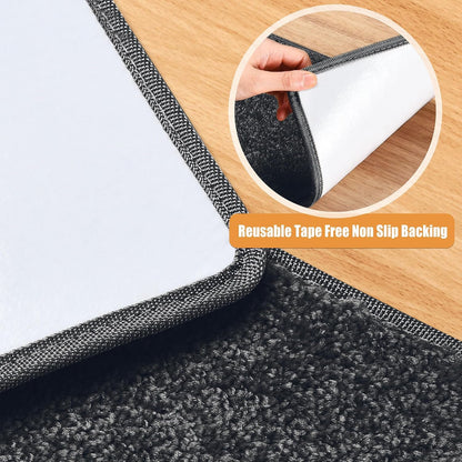 PURE ERA Carpet Stair Treads Tape Free Non Slip Indoor Stair Carpet Stair Protectors Pet-Friendly Non-Slip Skid Resistant Washable Reusable 8" x 30"(2 Pieces,Black)