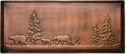 HF by LT Birch Forest Pattern Metal Boot Storage Tray, 30 x 13 inches, Antique Copper Finish
