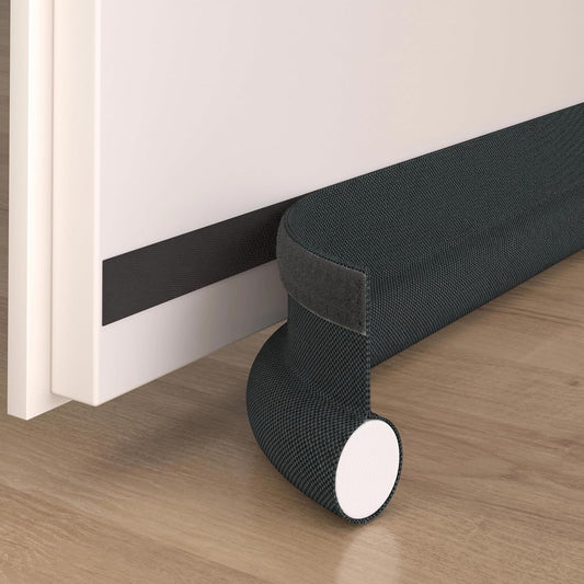 Adjustable 37" Door Draft Stopper, Install Quick Door Stoppers for Bottom of Door, Door Seal Strips Sweeps Sound Proofing Fit for Interior/Exterior Doors - Blocks Cold Air & Noise, Dark Gray