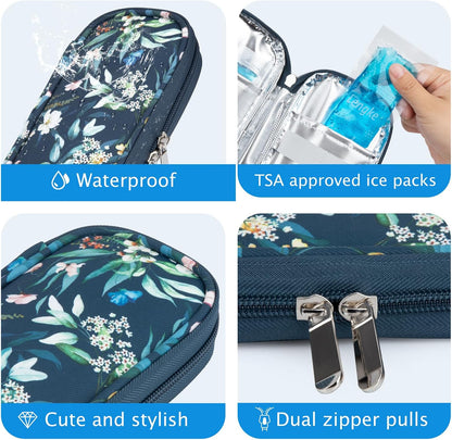 YOUSHARES Insulin Cooler Travel Case with Temperature Display - Refrigerated Medicine Cooling Bag with 2 TSA Approved Ice Pack, Medication Pen Diabetic Supplies Organizer for Trip and Daily