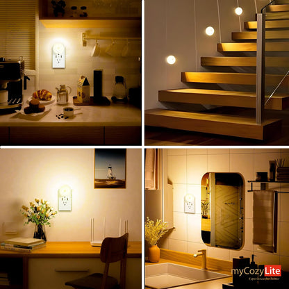 Motion Sensor Night Light, 2 Pack Motion Activated Night Light Plug in, Automatic ON OFF, 3200K Warm Hue, LED Nightlights Plug into Wall, for Bathroom, Kitchen, Bedroom, Kids room, Hallway, Stairway