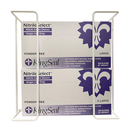 1 Each | Disposable Glove or Tissue Box Holder, TRIPLE (3-Box) Glove Rack, Wall Mounted Universal Box Holder, for Larger Sized Boxes, White - 1 Glove Rack