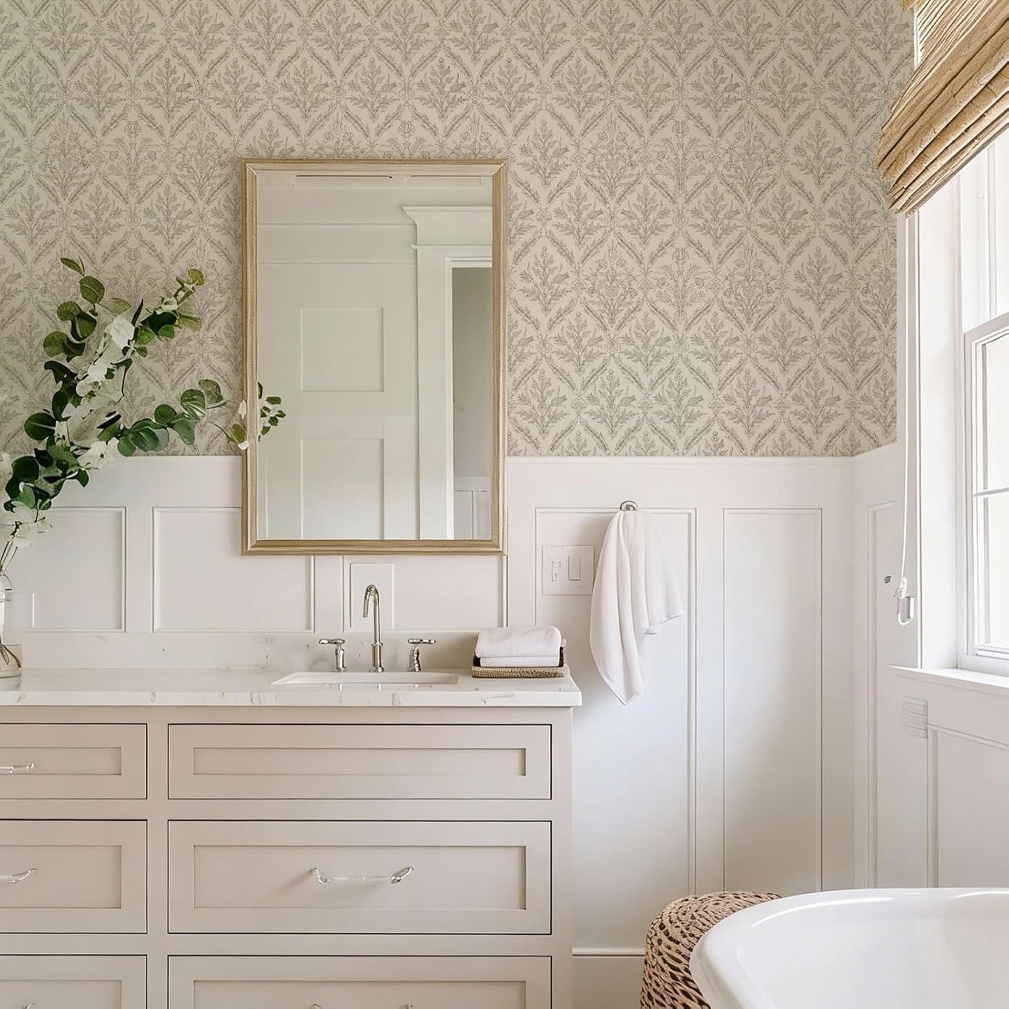 YXTII 17.3" × 78.7" Vintage Wallpaper Peel and Stick Self Adhesive Removable Neutral Wallpaper for Bedroom Drawers Cabinets