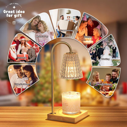 Hong-in Candle Warmer Lamp with Timer-Dimmable Adjustable Height Candle Lamp Warmer, Birthday Gifts for Women Mom Her, Housewarming Office Home Decor,Wax Warmer for Scented Wax Jar Candles