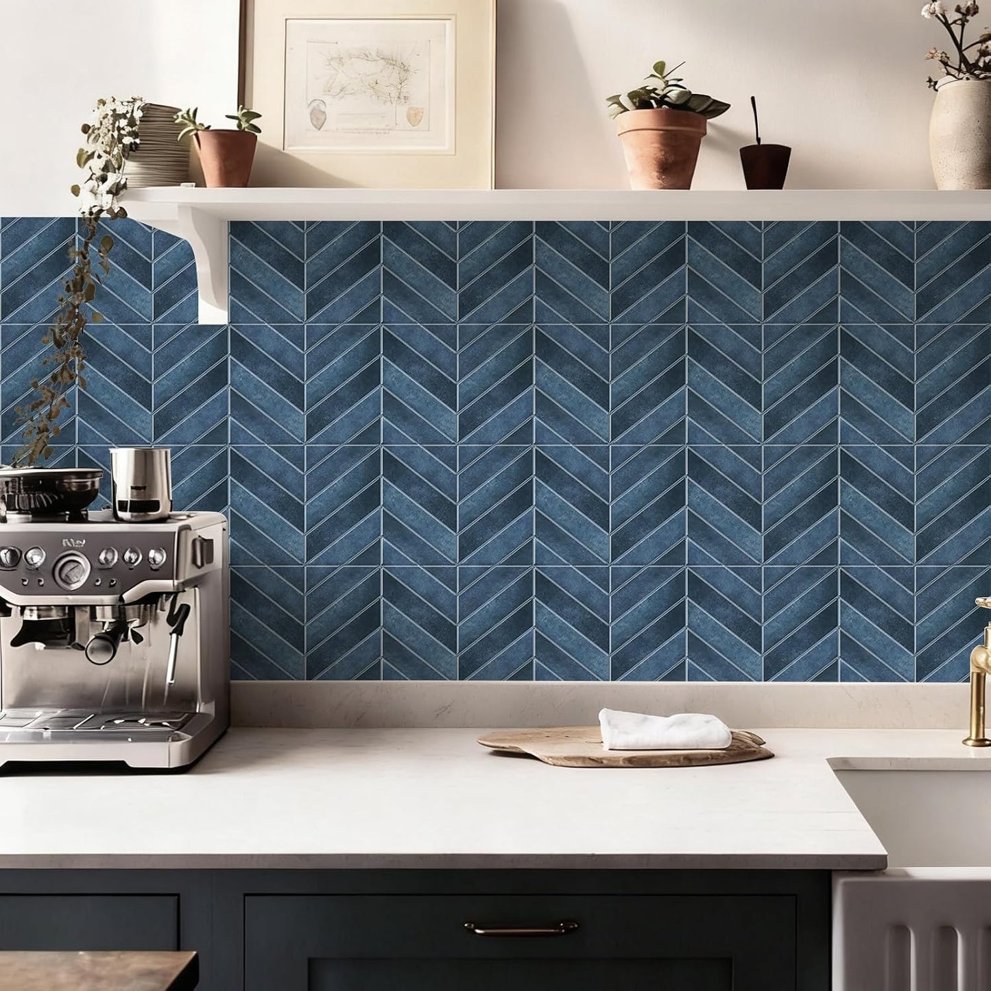 10 Sheets Thicker Design Peel and Stick Backsplash, 3D Self Adhesive Peel and Stick Wall Tile Backsplash for Kitchen, Bathroom, 11.4"x9.1", Beige