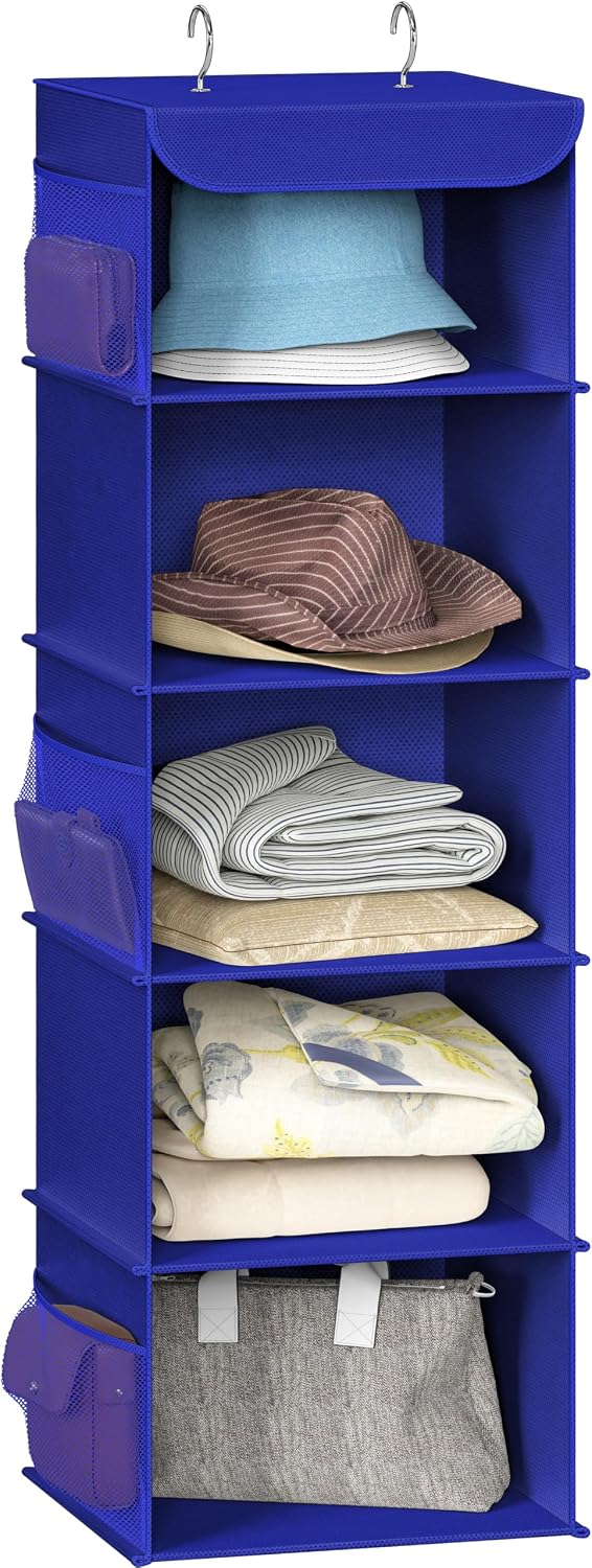 Simple Houseware 6 Shelf Hanging Closet Organizer, Gray