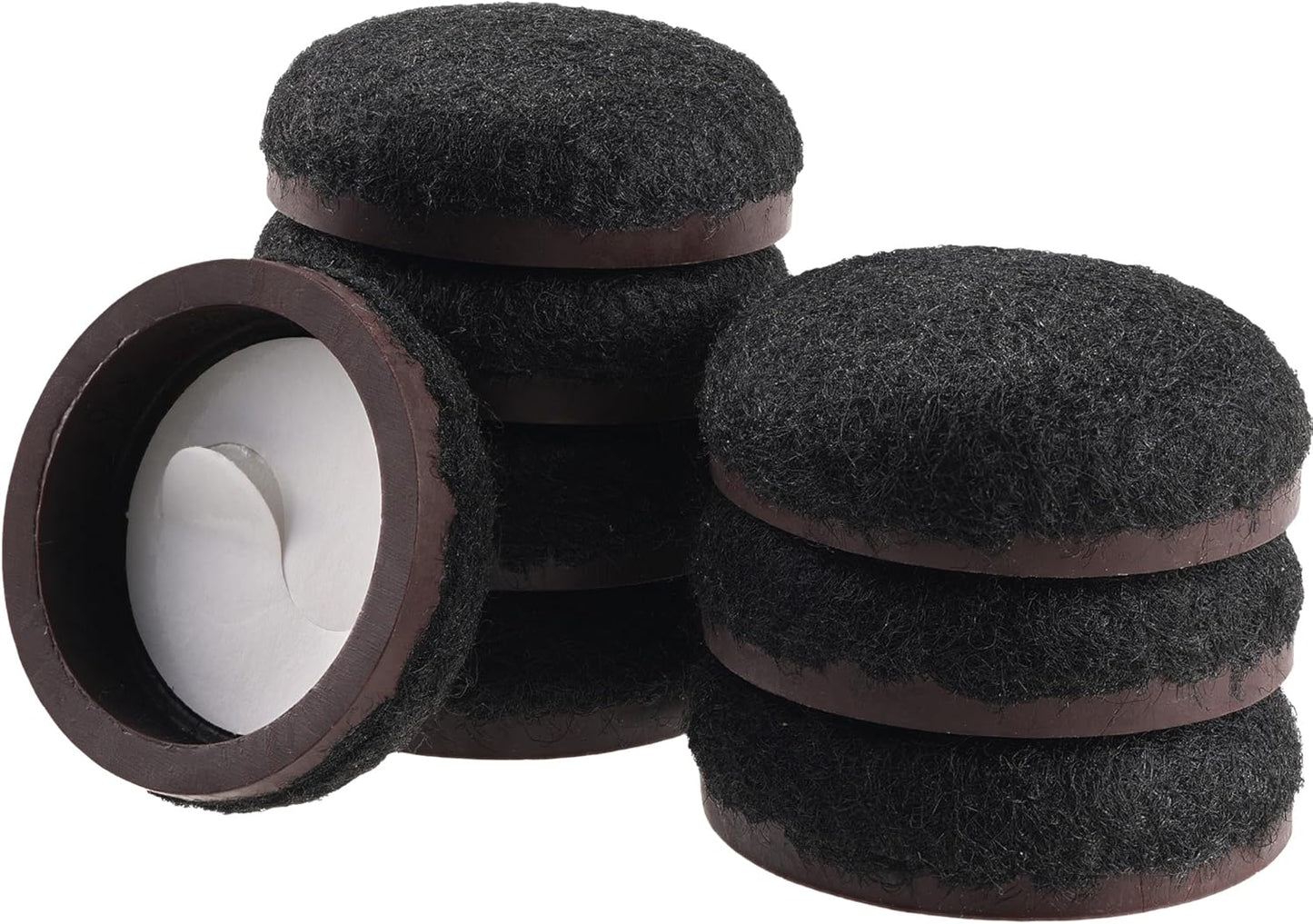 Aneaseit Felt Furniture Pads - Round Chair & Table Leg Protection for Hardwood Floors - Heavy Duty Floor Protectors - Pad Sliders for Chair Legs - 1 inch (25mm) 8 Pack - Black