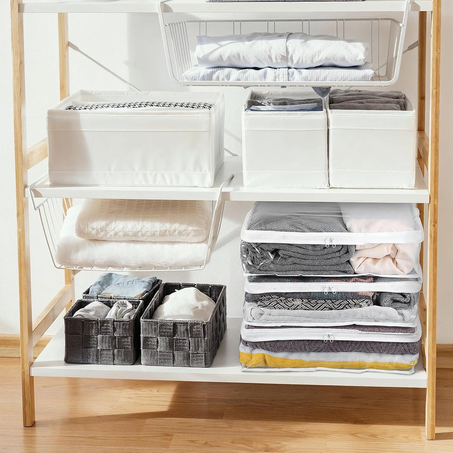 6 Pack Clear Zippered Storage Bags – PVC Plastic Organizer for Clothes, Blankets, Bed Sheets, and More (15.7 x 13.8 x 3.9 Inches)