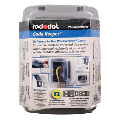 Red Dot CKNMG-NG While-in-Use Weatherproof Receptacle/Outlet Cover, Horizontal/Vertical Mount, 1-Gang, Gray (Pack of 1)