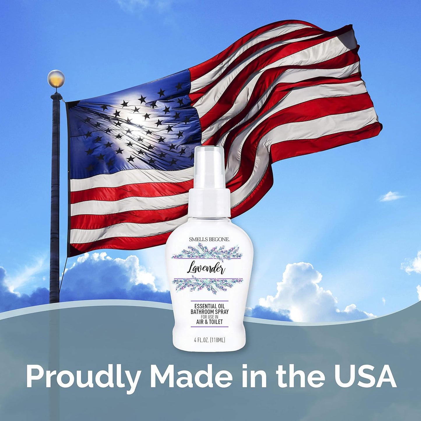 SMELLS BEGONE 4 oz Essential Oil Bathroom Spray - Instantly Eliminate Toilet & Bathroom Odors - Air Freshener Made with Essential Oils (Eucalyptus Mint)