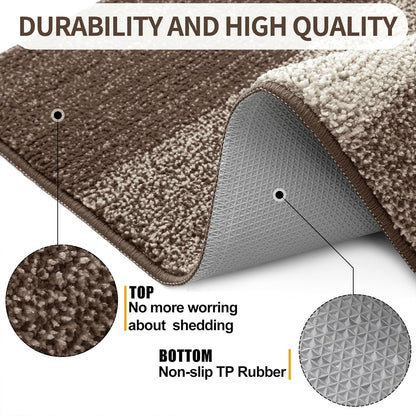 Kitinjoy Indoor Outdoor Door Mat, 32x20 Non-Slip Absorbent Dirt Trapper, Low-Profile Washable Inside Entrance Front Floor Mat, Sturdy Soft Entry Doormats for Entryway, Grey