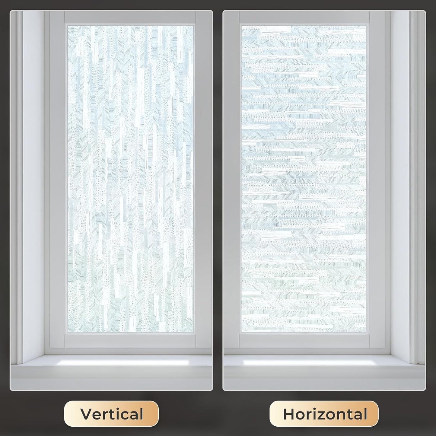rabbitgoo Window Privacy Film Frosted Glass Film Removable Vinyl Door Coverings UV Blocking Decorative Static Cling Non-Adhesive Window Clings Sticker for Home Decor, 17.5 x 78.7 Inches