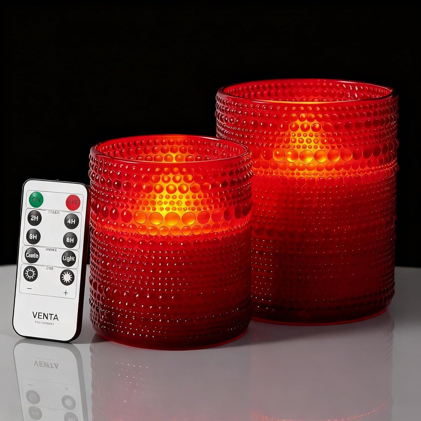 VENTA Set of 3 White Pillar Candles | Real Wax Battery Operated Flickering LED Candles with Remote | Timeless Decor for Farmhouse, Modern & Mantel Displays