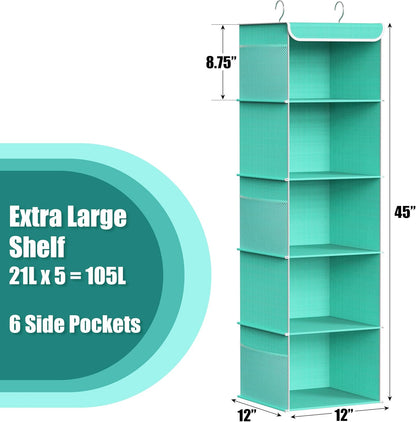 Simple Houseware 6 Shelf Hanging Closet Organizer, Gray
