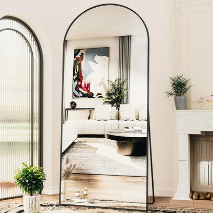 Antok 58" x19” Arched Full Length Floor Mirror, Gold Aluminum Frame, Free Standing/Wall Mount/Leaning for Bedroom, Living Room, Dressing Room