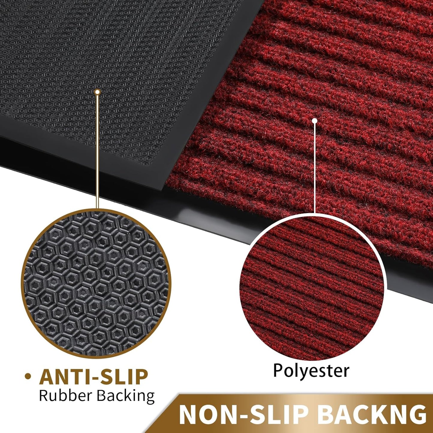 Yimobra Welcome Mat, Heavy Duty Sturdy Door Mats for Home Entrance Outdoor Indoor, Front Doormat for Outside Patio Floor Entry Porch Garage Office, Waterproof, Low Profile, 29.5x17, Black Grey