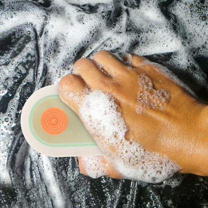 Uonlytech Manual Press Shoe Cleaning Brush Abs and TPR Material Anti-Slip Handle Soft Bristles with Soap Dispenser for Shoes and Clothes Cleaning, for Home and Outdoor Use