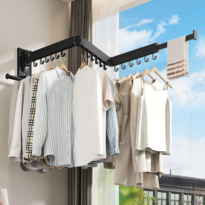 Clothes Drying Rack Wall Mounted,Drying Rack Clothing,Laundry Drying Rack Wall Mount,Collapsible Drying Racks for Laundry,Retractable,Foldable,Clothes Hanger Rack,Clothes Dryer Rack,White Color