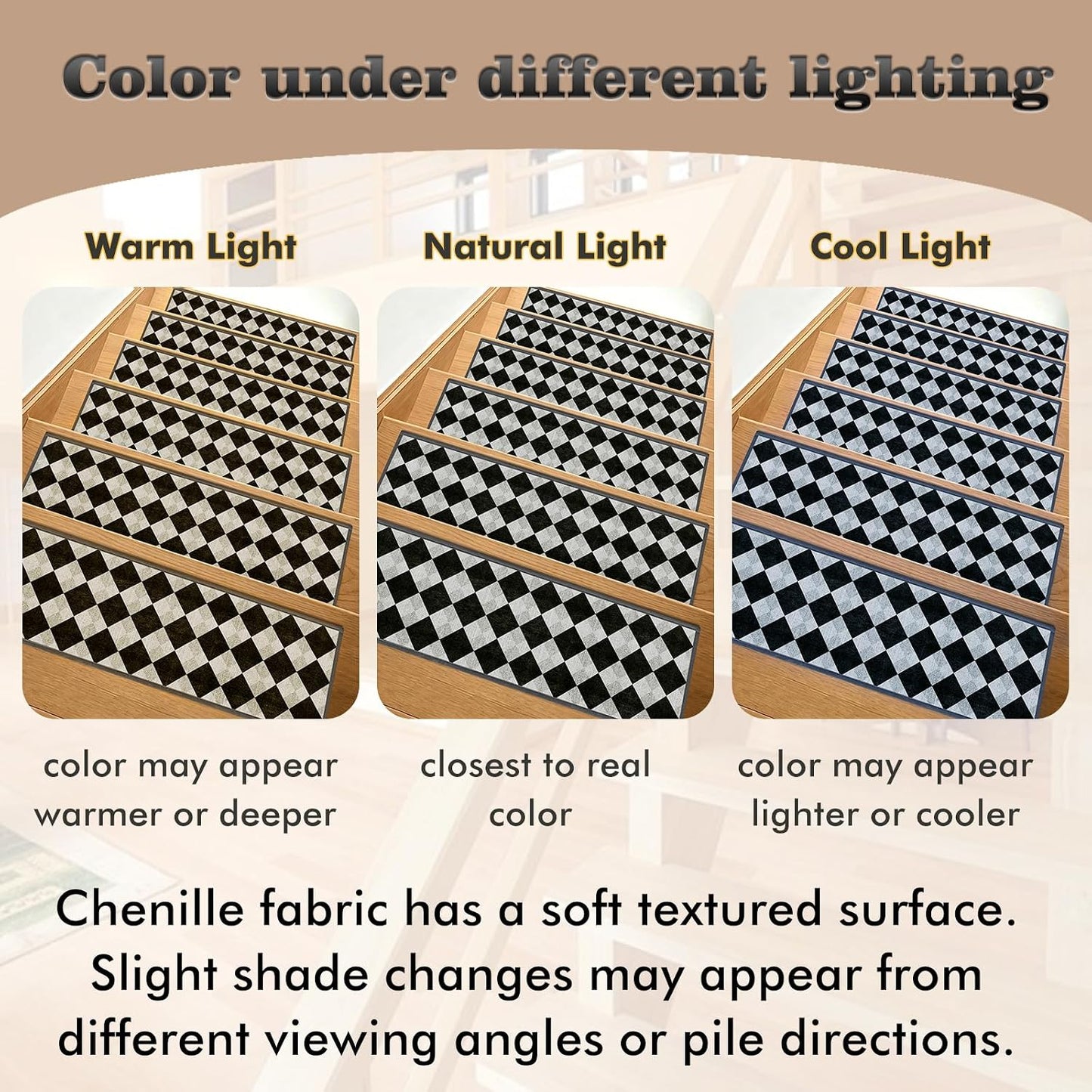 Non-Slip Carpet Stair Treads 15PCS, 8"x30" Peel and Stick Stair Runner for Wooden Steps Indoor, Washable Reusable Adhesive Backing, Pet-Friendly Safety Mats for Kids, Elders, Dogs