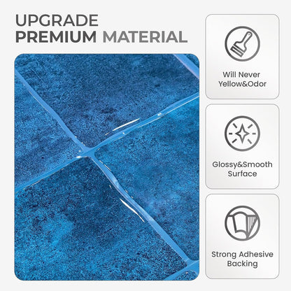 5 Sheets Peel and Stick Backsplash, Self Adhesive Wall Tiles, 3D Adhesive Tile Backsplash, 12"x12"Premium Self Adhesive Wall Tiles Peel and Stickfor Kitchen, Bathroom, RV(Spring Moss)