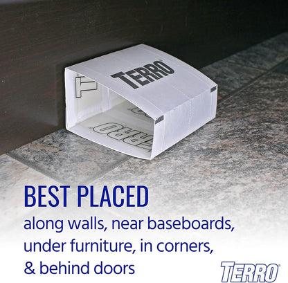 TERRO T3206SR Non-Toxic Indoor Spider, Ant, Cockroach, Centipede, & Insect Traps - Includes 12 Bug Traps Indoor for Homes
