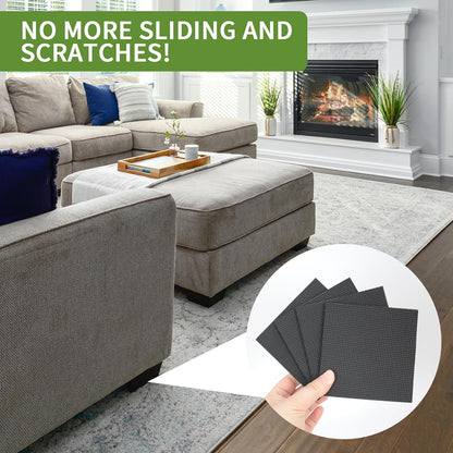Non Slip Furniture Pads 36 PCS 1'' Square - Anti Slip Furniture Pads - Self Adhesive Rubber Feet Furniture Feet - Chair Leg Floor Protectors - Keep Furniture in Place