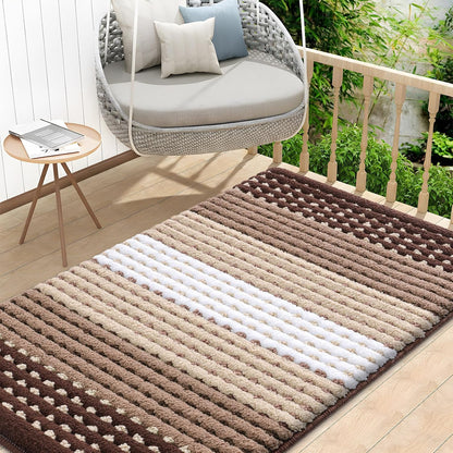 Kitinjoy Indoor Outdoor Door Mat, 32x20 Non-Slip Absorbent Dirt Trapper, Low-Profile Washable Inside Entrance Front Floor Mat, Sturdy Soft Entry Doormats for Entryway, Grey