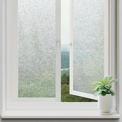 rabbitgoo Window Privacy Film Frosted Glass Film, Decorative Cling UV Sun Blocking Decals, Frosting Window Clings for Home Bathroom Door Coverings,17.5 X 78.7 inches