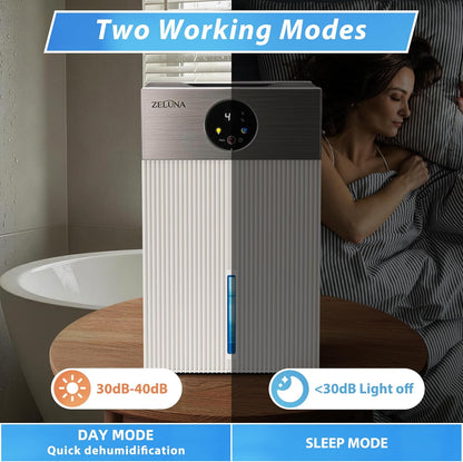 Mini Dehumidifiers for Home(650sq.ft), Small Quiet Dehumidifier with Drain Hose 66 OZ Water Tank 4 Timer Auto Defrost and Shutoff Sleep Mode, Ideal for Bathroom, Bedroom, Closet, RV