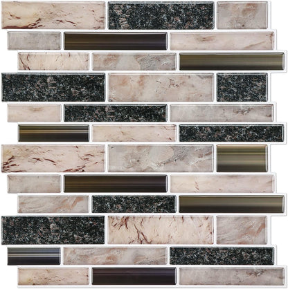 STICKGOO Thicker Design Peel and Stick Tile Backsplash, 12”×12” Stick on Backsplash for Kitchen, Self Adhesive Tile Stickers for Kitchen Backsplash and Bathroom(10 Sheets, Vintage Stone)