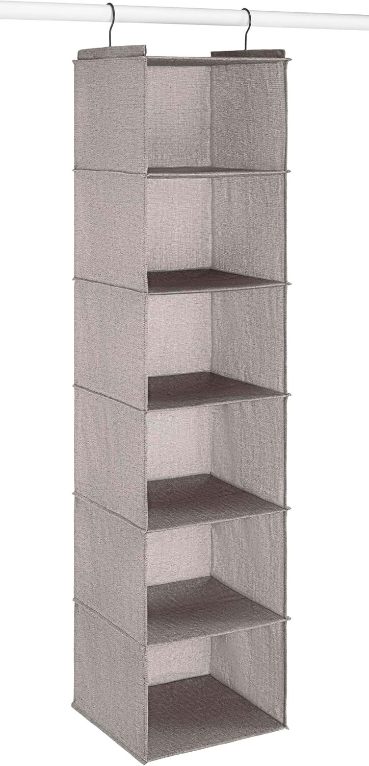 Whitmor 5 Section Closet Organizer - Hanging Shelves with Sturdy Metal Frame