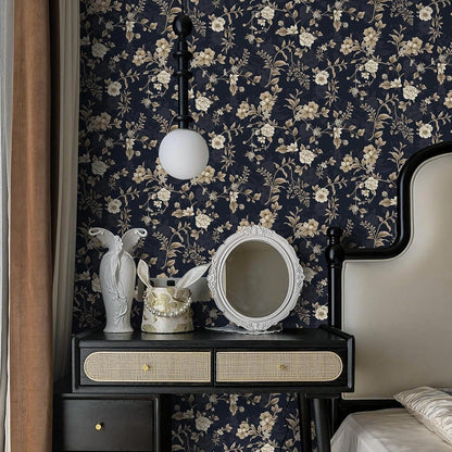 Dimoon 17.3" X 78.7" Peel and Stick Wallpaper Floral Contact Paper Boho Beige White Renter Friendly Natural Wall Paper Waterproof Removable Self Adhesive Wallpaper for Bedroom Livingroom Vinyl Roll