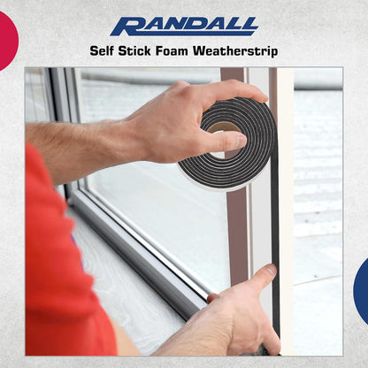 Grey Highly Compressable Foam Self Adhesive Weatherstrip (1/4" Thick x 3/4" Wide 17 FT Long). Foam Insulation Tape for use with Doors and Windows, Automotives, ACS and More