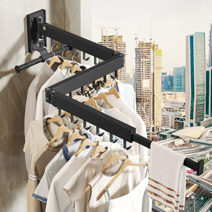 Clothes Drying Rack Wall Mounted,Drying Rack Clothing,Laundry Drying Rack Wall Mount,Collapsible Drying Racks for Laundry,Retractable,Foldable,Clothes Hanger Rack,Clothes Dryer Rack,White Color