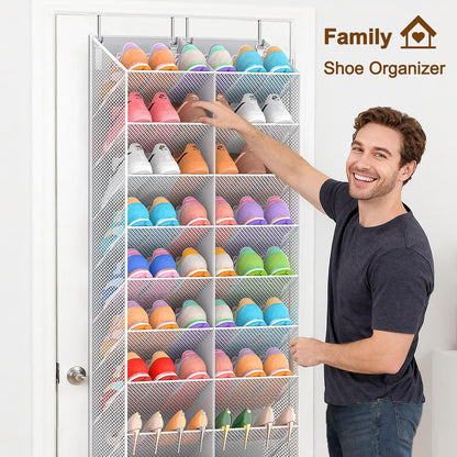 UVIAHOMI Over the Door Shoe Organizer for 20-30 Pairs, 10-Tier, Black