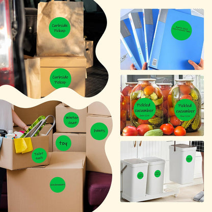 3 Inch White Color Code Dot Stickers,500 PCS Round Labels Stickers in Dispenser Box for Organization, Inventory,Classroom
