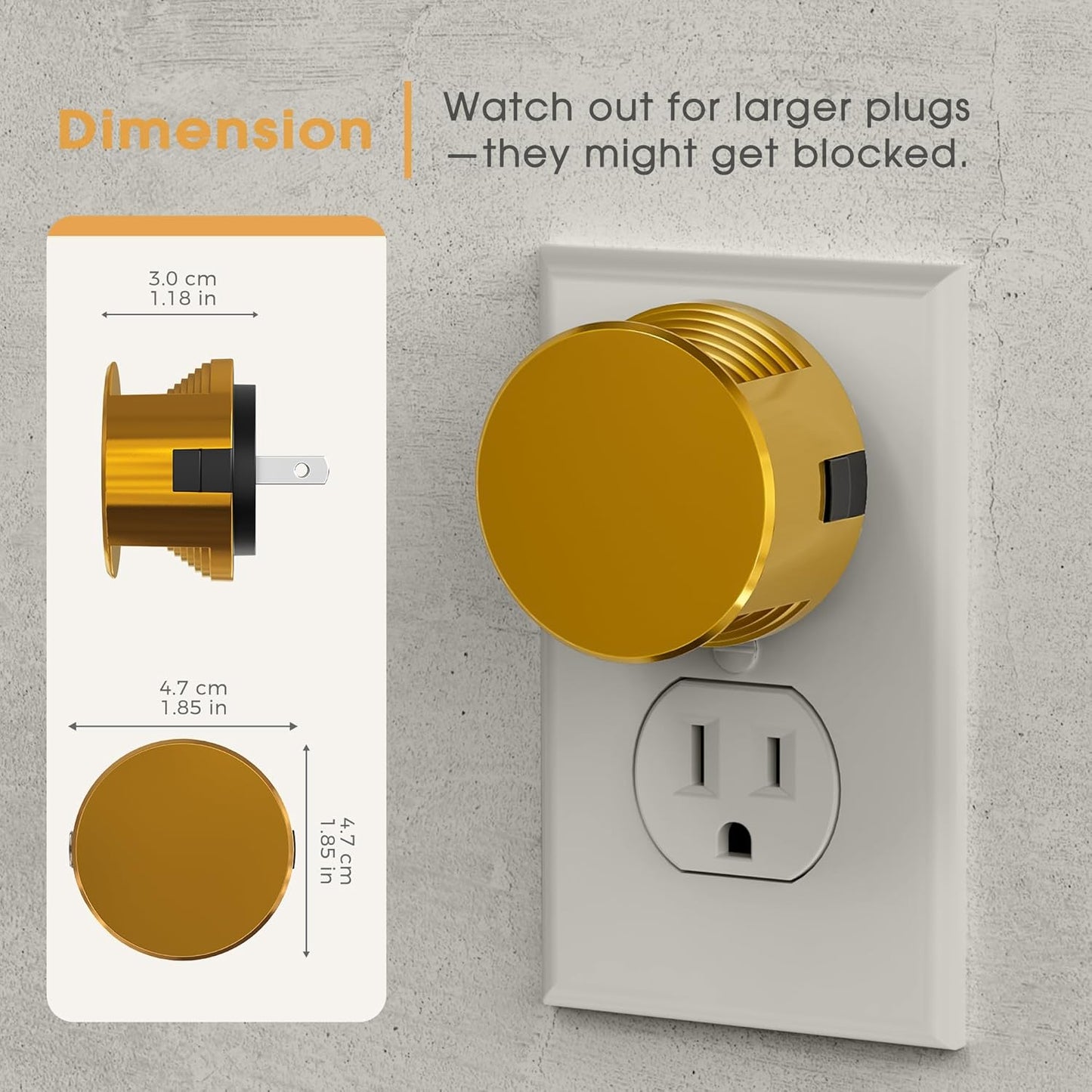 Briignite Night Lights Plug into Wall [2 Pack], White Night Light Dusk to Dawn Sensor Nightlight, Brightness Adjustable 3000K Soft White, Plug in Night Light for Bedroom, Hallway, Stairs, Kitchen