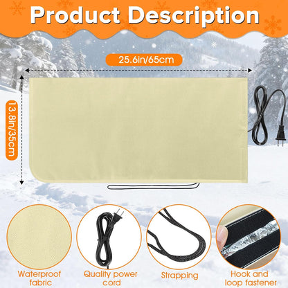 Heated Outdoor Faucet Covers for Winter Freeze Protection, 25.6" x 13.8" Outdoor Faucet Heating Cover, Reusable Waterproof Spigot Cover Winter Insulated Long Faucets Sock for Outside Faucet Hydrant