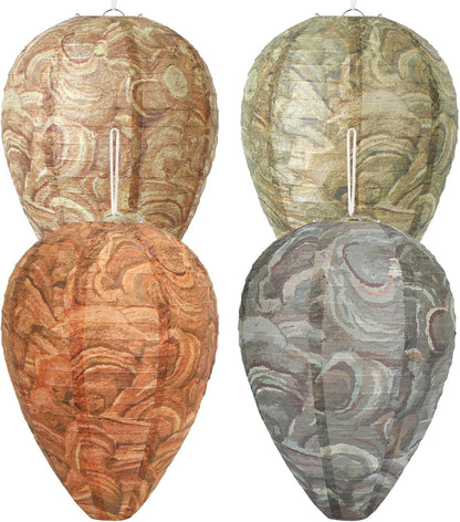 4 Pack Wasp Nest Decoy Hanging Wasp Nest Stay Away from Wasps Hornets Yellow Jackets