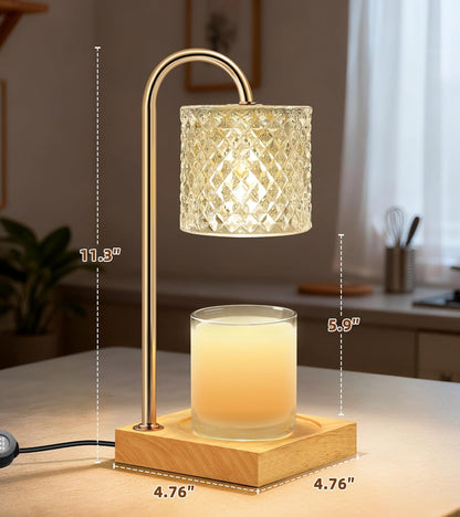 TigQiang Candle Warmer Lamp with Timer Dimmer, Birthday Gifts for Women Mom, House Warming Gifts, Elegant New Home Decor, Wax Warmer for Jar Candles, Heater Lamp for Scented Wax, Clear Glass