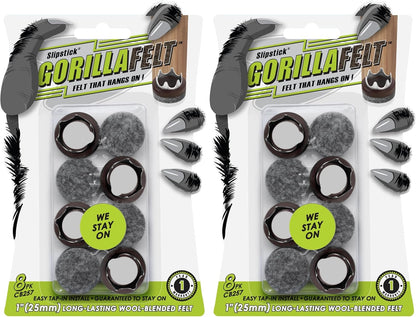 GorillaFelt Chair Leg Floor Protectors/Felt Chair Glides (Set of 16) Tap-On Felt Furniture Pads Guaranteed to Stay On, 1 Inch Round Chair Sliders