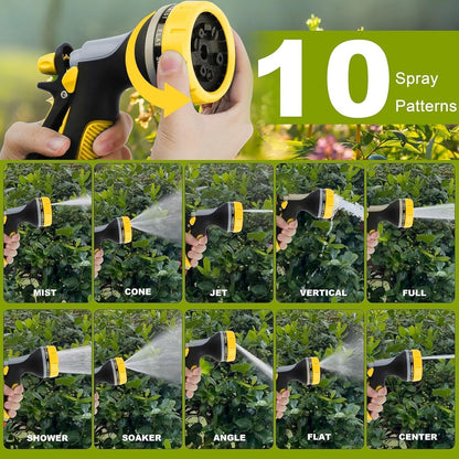 Garden Hose Nozzle with Adjustable 10 Watering Patterns, Water Hose Nozzle Sprayer with Slip Resistant,High Pressure Garden Hose Spray Nozzle for Plants & Lawns Watering,Car Washing and Pet Showering