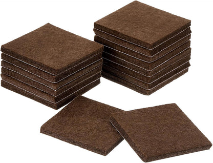 uxcell Furniture Pads, 16Pcs 2.5" - Square Self Adhesive Felt Furniture Pads, Floor Protectors for Furniture Feet Chairs Legs Hardwood Floors (Brown)