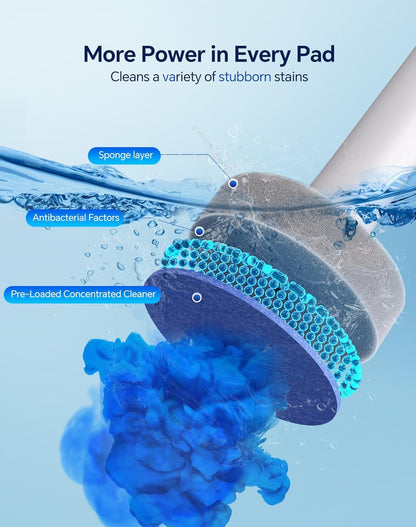 Disposable Toilet Brush Wand, Wall Mounted Toilet Cleaner Kit with Holder, for Bathroom Cleaning (Toilet Brush + 12 Brush Heads)
