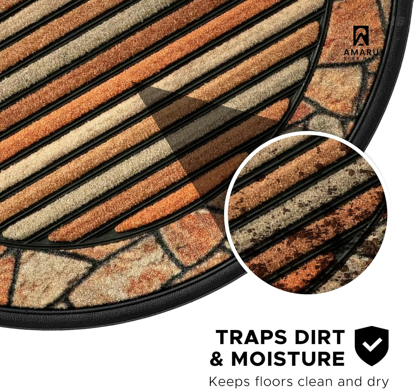 Extra Durable, Superior Absorption, Front Door Mat for Outdoor & Indoor - Welcome Mat for Entryway, Entrance, Patio, Porch - Waterproof, Non-Slip Backing, Coarse Fibers (Scales,17x29)