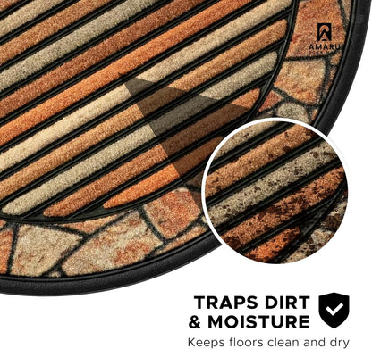 Extra Durable, Superior Absorption, Front Door Mat for Outdoor & Indoor - Welcome Mat for Entryway, Entrance, Patio, Porch - Waterproof, Non-Slip Backing, Coarse Fibers (Scales,17x29)